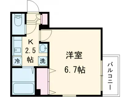 ブライティア平井(1K/2階)の間取り写真
