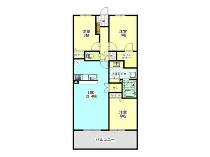 パークナード栃木駅前サーパスレジデンス(3LDK/11階)の間取り写真