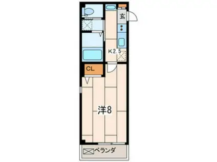 トニー冨士(1K/3階)の間取り写真