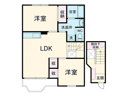 ラピズラリ前原西(2LDK/2階)の間取り写真