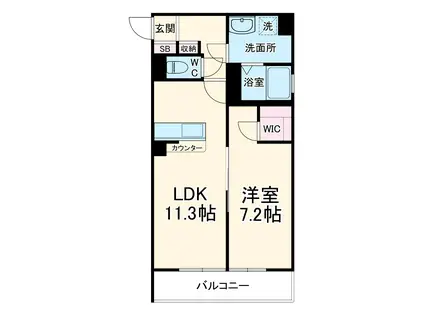 BEAM RIVER川崎(1LDK/1階)の間取り写真