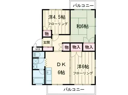 メゾン森(3DK/3階)の間取り写真