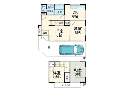 東武鉄道日光線 幸手駅 徒歩18分 2階建 築45年(4DK)の間取り写真