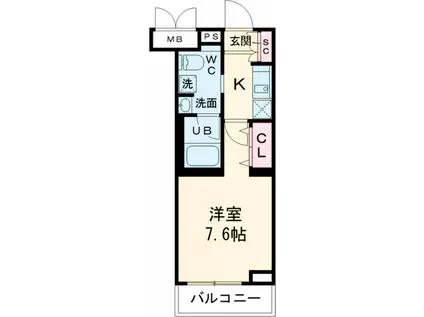 HYS新宿西落合(1K/2階)の間取り写真