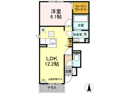 ココンセレソ2(1LDK/1階)の間取り写真