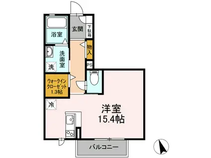 クラウン青山(ワンルーム/2階)の間取り写真