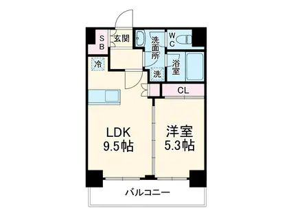 COURT BLANCHE(1LDK/3階)の間取り写真