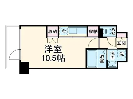 ラメール前島(ワンルーム/4階)の間取り写真