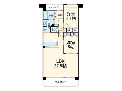 キャッスルハイツ東浦Ⅱ(2LDK/3階)の間取り写真