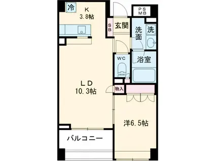 エーデル練馬(1LDK/3階)の間取り写真