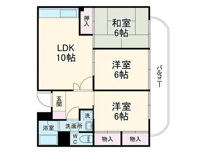 パークス1(3LDK/3階)の間取り写真