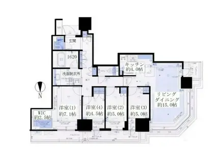 幕張ベイパーク クロスタワー&レジデンス(4LDK/3階)の間取り写真