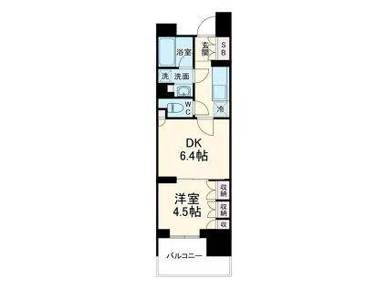 オープンレジデンシア名古屋駅 THE COURT(1DK/5階)の間取り写真