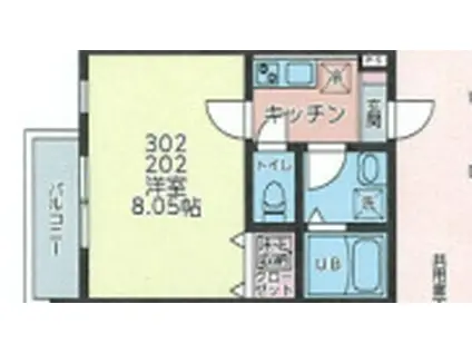 アフェット幕張10(1K/3階)の間取り写真