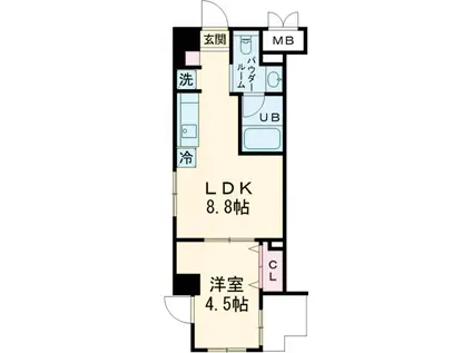 ルストーレ経堂(1LDK/3階)の間取り写真