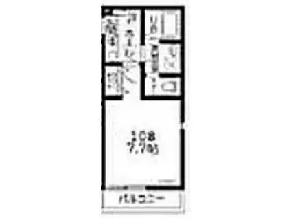 KハウスR(1K/2階)の間取り写真