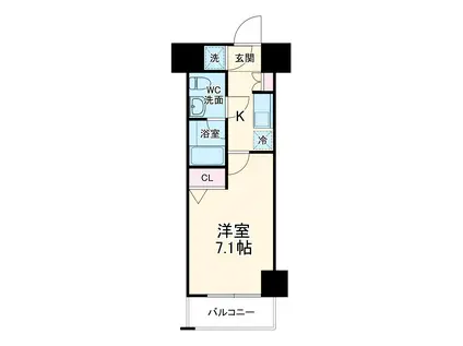 ヴェルステージ大宮(1K/5階)の間取り写真