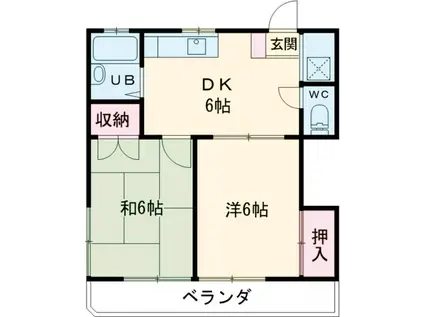 セピアハイツ(2DK/2階)の間取り写真