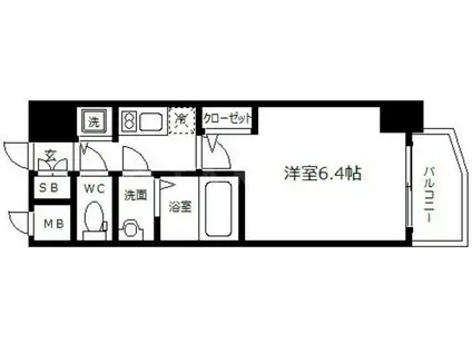 エスリード京橋ウエスト(1K/11階)の間取り写真