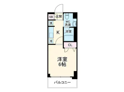 COURT BLANCHE(1K/1階)の間取り写真