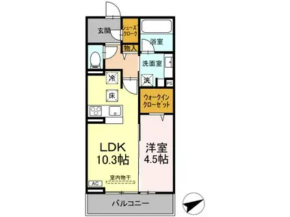 CE IL SOLE(1LDK/1階)の間取り写真