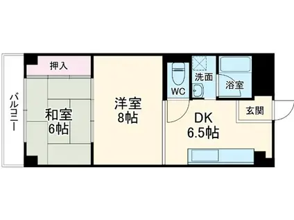 シャルマンコーポ博多(2DK/7階)の間取り写真