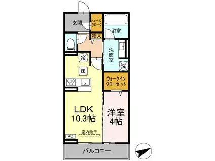 CE IL SOLE(1LDK/1階)の間取り写真