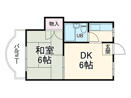 ホワイトハイツ(1DK/1階)の間取り写真