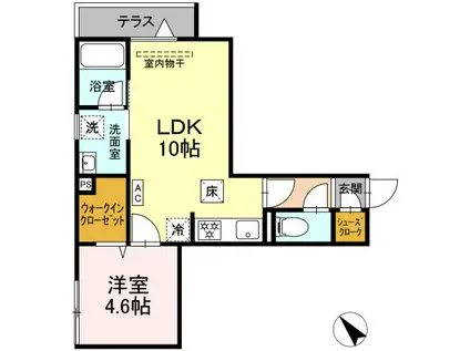 セレスティア堀切Ⅱ(1LDK/1階)の間取り写真