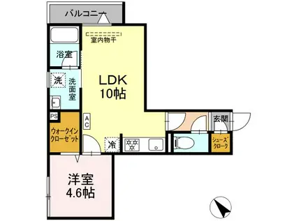 セレスティア堀切Ⅱ(1LDK/2階)の間取り写真