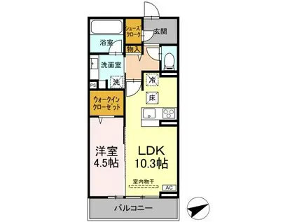 CE IL SOLE(1LDK/3階)の間取り写真