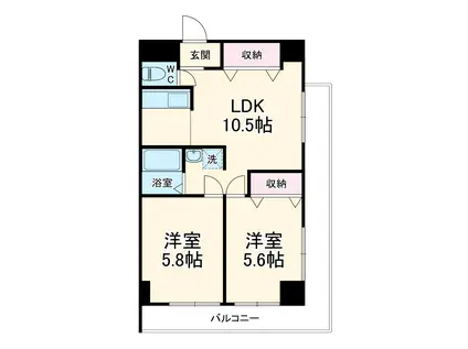 ライオンズマンション上尾原市第2(2LDK/3階)の間取り写真