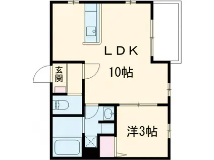 CANVAS KATSURA(1LDK/3階)の間取り写真