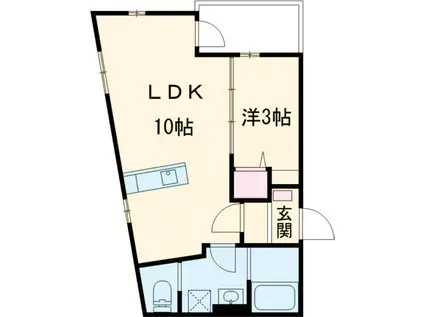 CANVAS KATSURA(1LDK/3階)の間取り写真