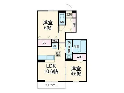 EPIS 広田(2LDK/1階)の間取り写真