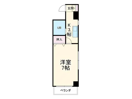 円山ハイツ(1K/1階)の間取り写真