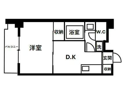 メゾン橘(1DK/3階)の間取り写真