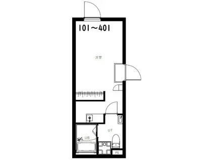 RSC町屋(ワンルーム/4階)の間取り写真