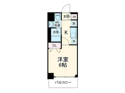 COURT BLANCHE(1K/1階)の間取り写真