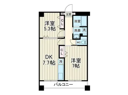 K・S柿生(2DK/3階)の間取り写真