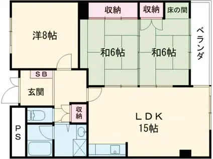 グランドパレスもと庄屋(3LDK/5階)の間取り写真