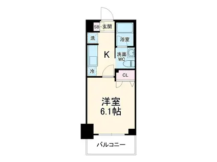 COURT BLANCHE(1K/2階)の間取り写真