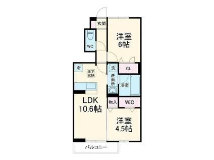 EPIS 広田(2LDK/1階)の間取り写真