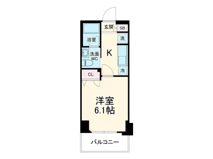 COURT BLANCHE(1K/1階)の間取り写真