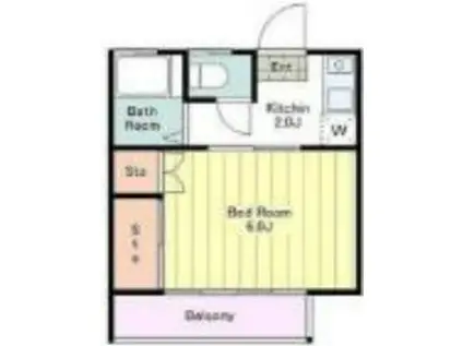 コーポICU(1K/2階)の間取り写真