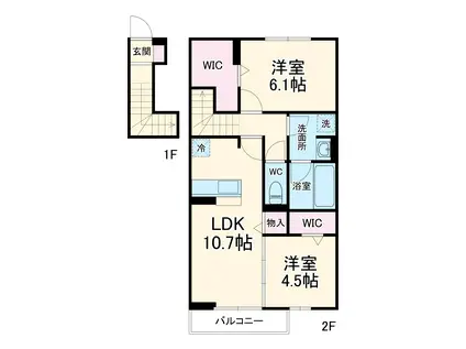 EPIS 広田(2LDK/2階)の間取り写真