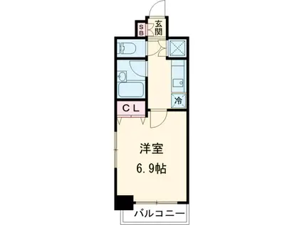 パレステュディオ新宿都庁前(1K/7階)の間取り写真