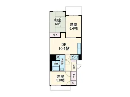 チュリス馬渕(3LDK/4階)の間取り写真