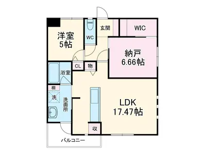 フリーディオ門真Ⅲ(2LDK/2階)の間取り写真