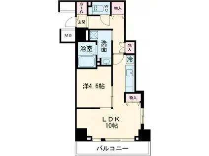 ラグゼナ北千住Ⅱ(1LDK/4階)の間取り写真
